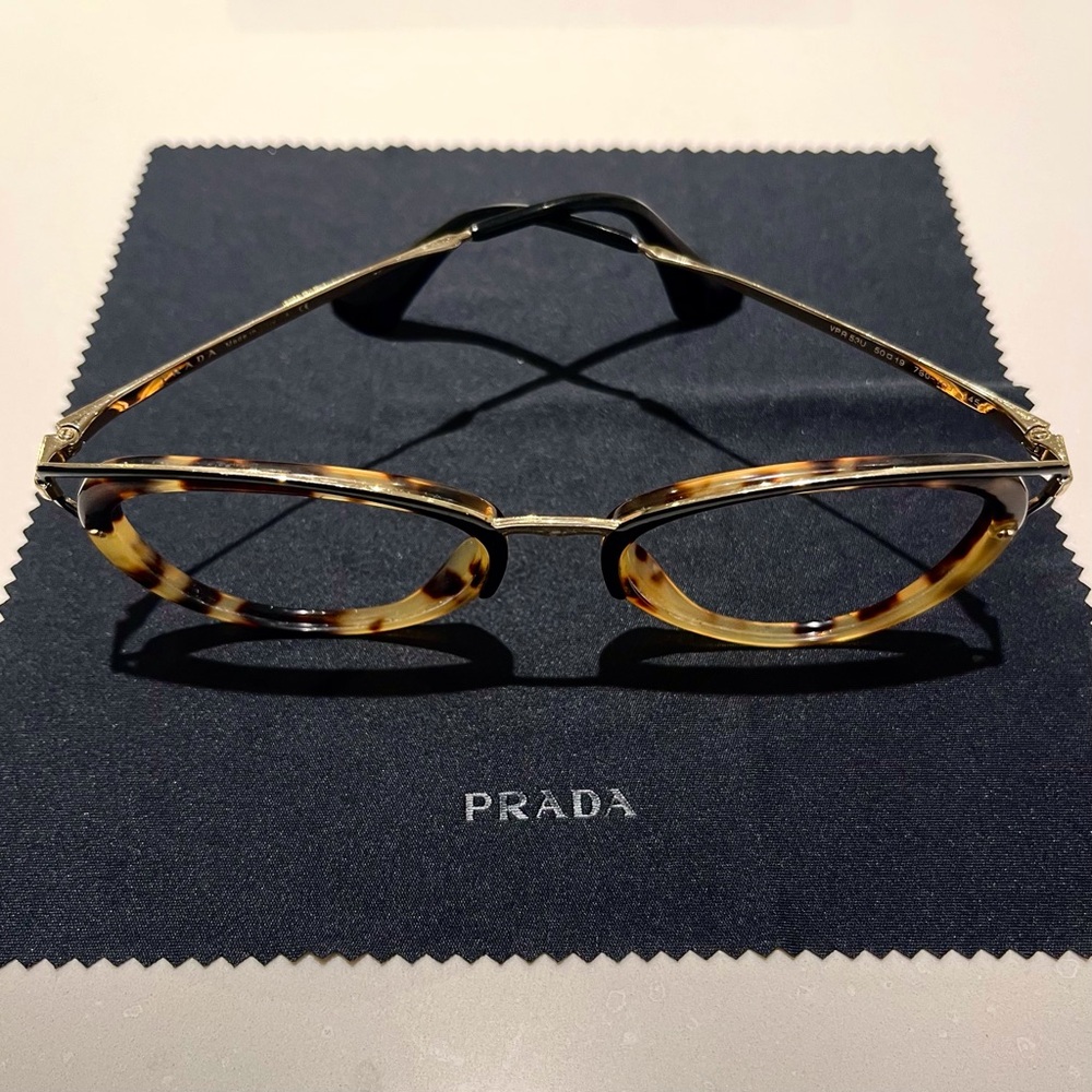 Prada Tortoiseshell Cat-Eye Glasses Used No Lens - Picture 5 of 11